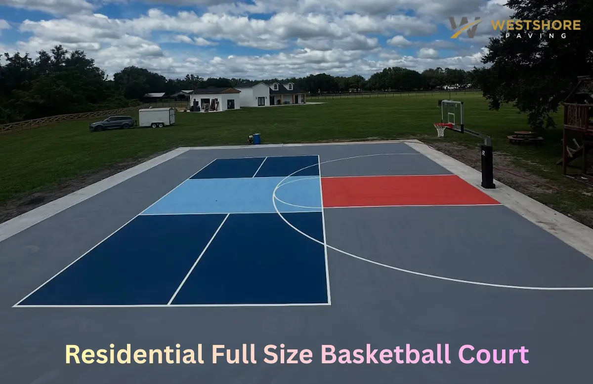 Basketball court paving Tampa by westshore paving