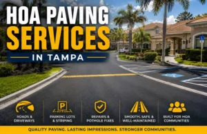 WestShore Paving providing HOA paving services for a community road in Tampa